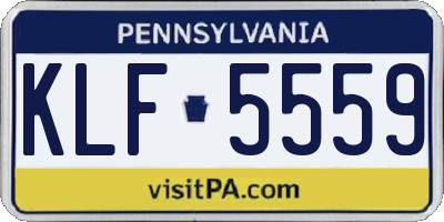 PA license plate KLF5559