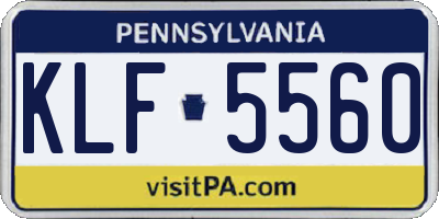 PA license plate KLF5560