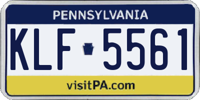 PA license plate KLF5561