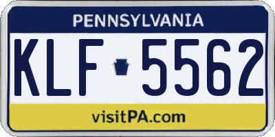 PA license plate KLF5562