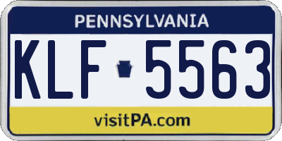 PA license plate KLF5563