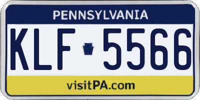 PA license plate KLF5566