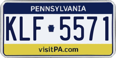 PA license plate KLF5571