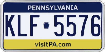 PA license plate KLF5576