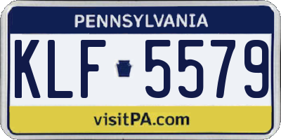 PA license plate KLF5579