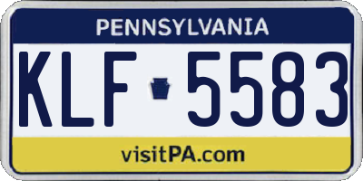 PA license plate KLF5583