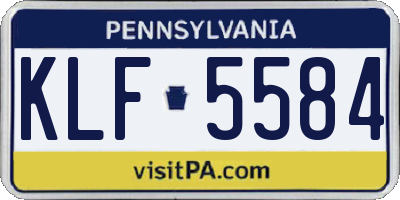 PA license plate KLF5584