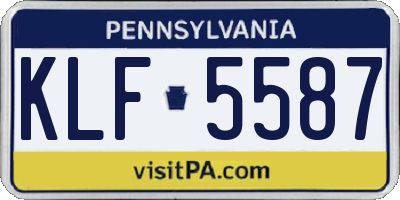 PA license plate KLF5587