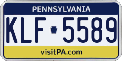 PA license plate KLF5589