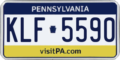PA license plate KLF5590