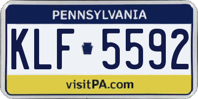PA license plate KLF5592