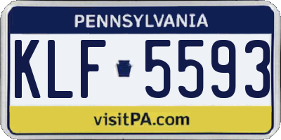 PA license plate KLF5593
