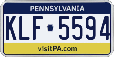 PA license plate KLF5594