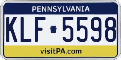PA license plate KLF5598