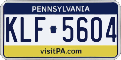 PA license plate KLF5604