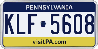 PA license plate KLF5608