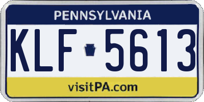 PA license plate KLF5613