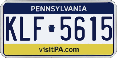 PA license plate KLF5615