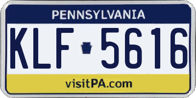 PA license plate KLF5616
