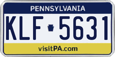 PA license plate KLF5631