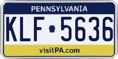 PA license plate KLF5636