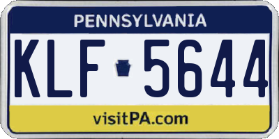 PA license plate KLF5644