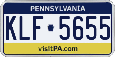 PA license plate KLF5655