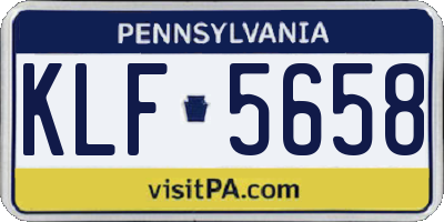 PA license plate KLF5658