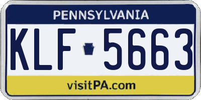 PA license plate KLF5663