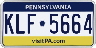 PA license plate KLF5664