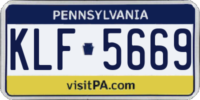 PA license plate KLF5669