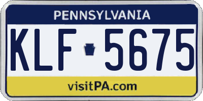 PA license plate KLF5675