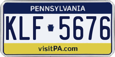 PA license plate KLF5676