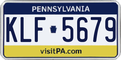 PA license plate KLF5679