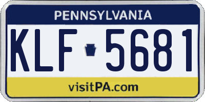 PA license plate KLF5681