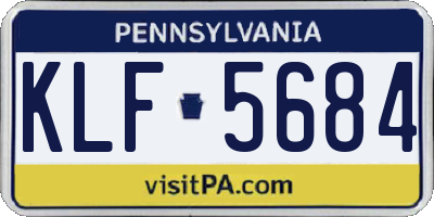 PA license plate KLF5684