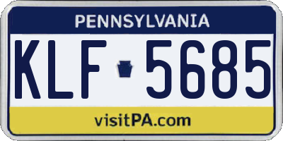 PA license plate KLF5685