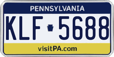 PA license plate KLF5688