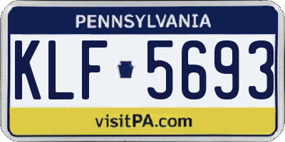 PA license plate KLF5693