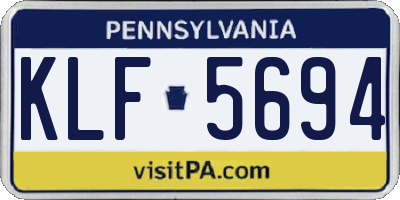PA license plate KLF5694