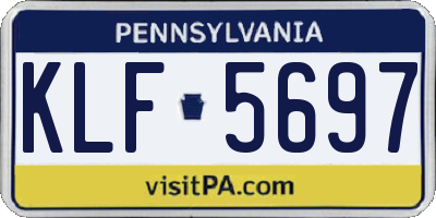 PA license plate KLF5697