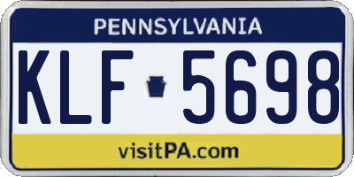 PA license plate KLF5698