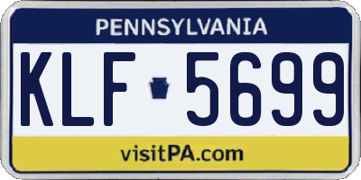 PA license plate KLF5699