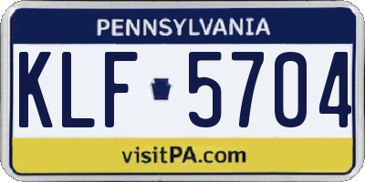 PA license plate KLF5704