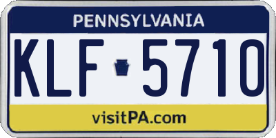 PA license plate KLF5710