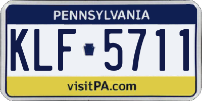 PA license plate KLF5711