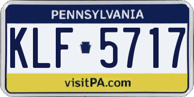 PA license plate KLF5717