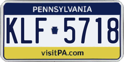 PA license plate KLF5718