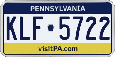 PA license plate KLF5722