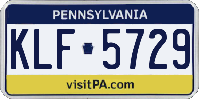 PA license plate KLF5729